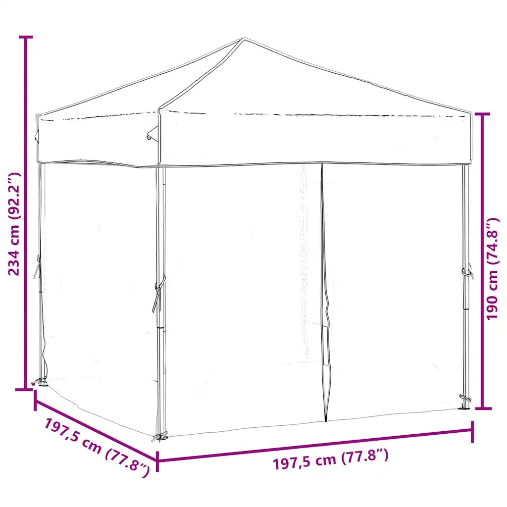 Tenda per Feste Pieghevole con Pareti Laterali Crema 2x2 m 93501