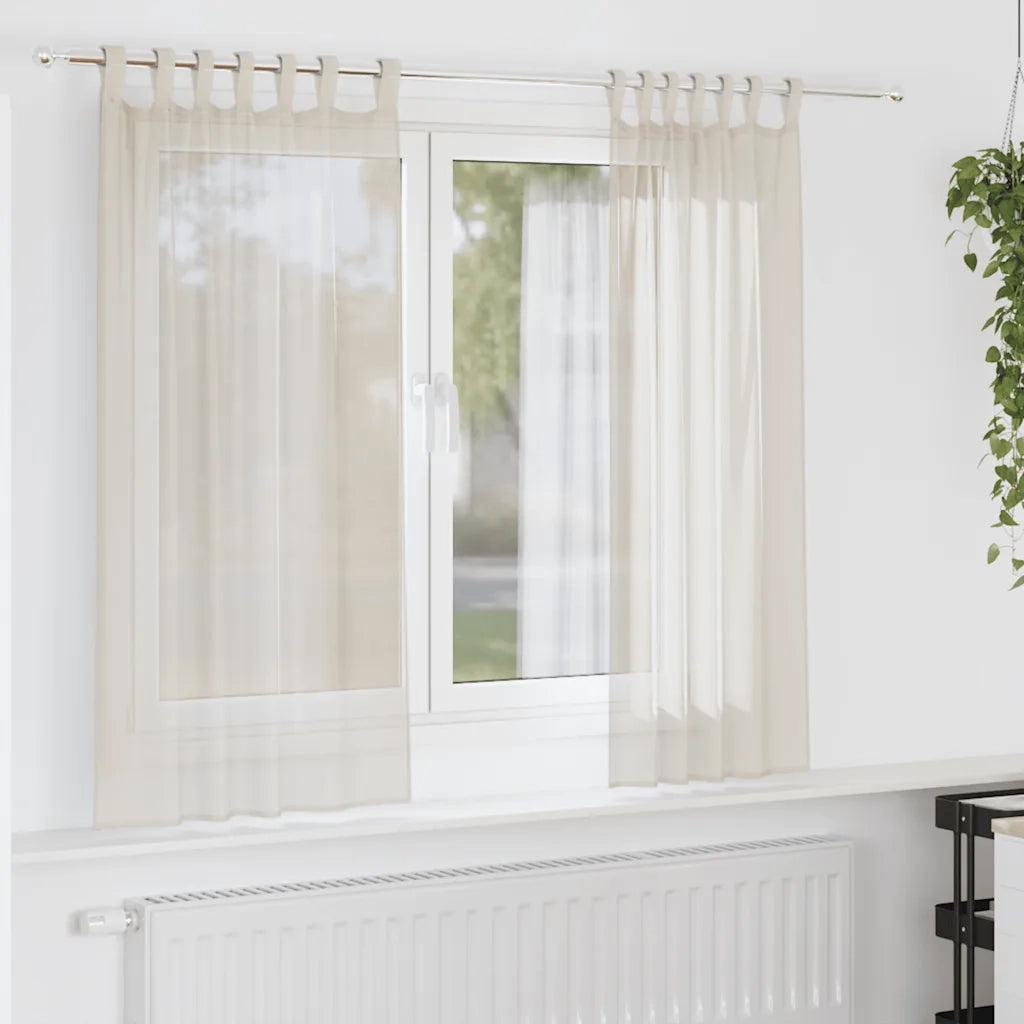 Tende in Voile con Linguetta 2 pz Crema 4102267