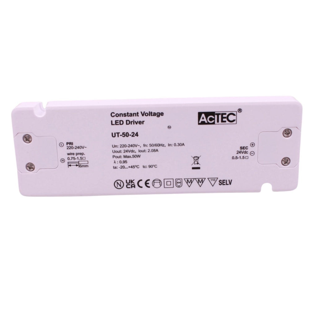 Alimentatore Trasformatore Ultra Slim 24V Tensione Costante CV (50W)
