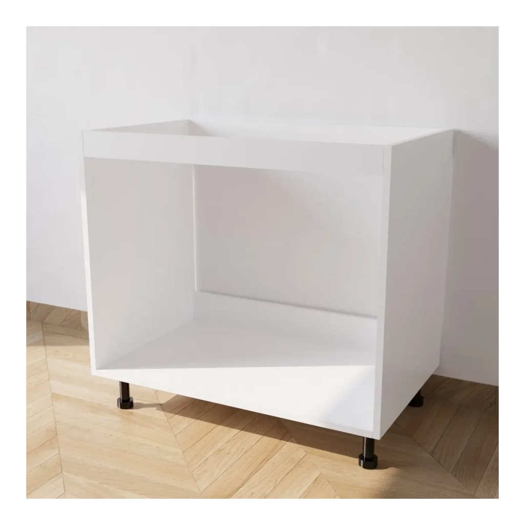 Base da lavello da incasso con Le Seguenti Misure l=90 cm p=55,5 cm h=72 cm Colore Bianco con spedizione in Kit Compreso di Ante