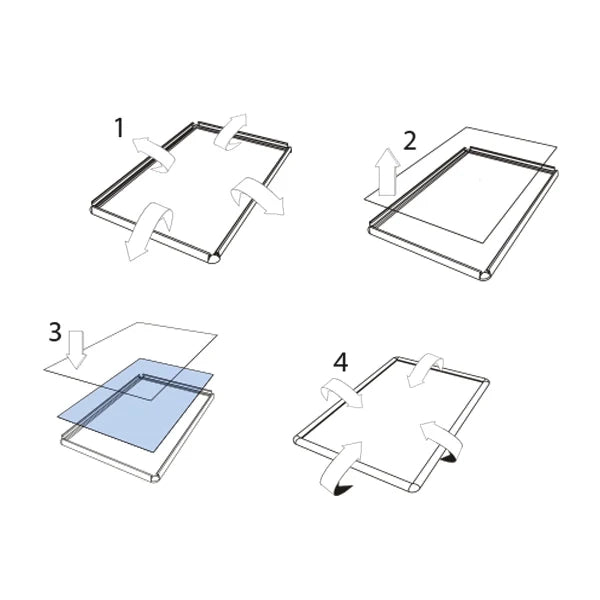 Cornice a scatto 70 x 100 profilo 32 mm angolo tondo