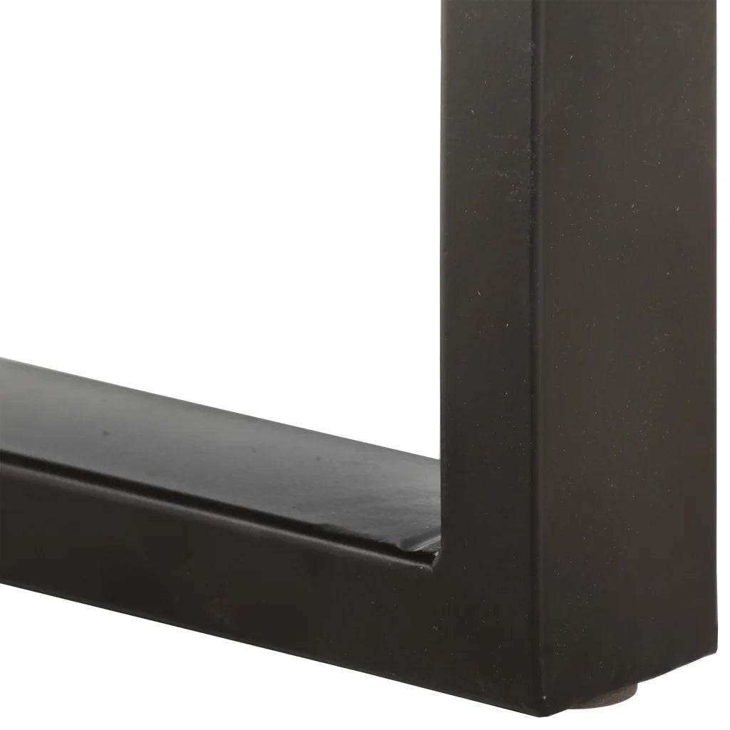 Panca-Sgabello 110 cm in Legno Massello di Recupero e Acciaio