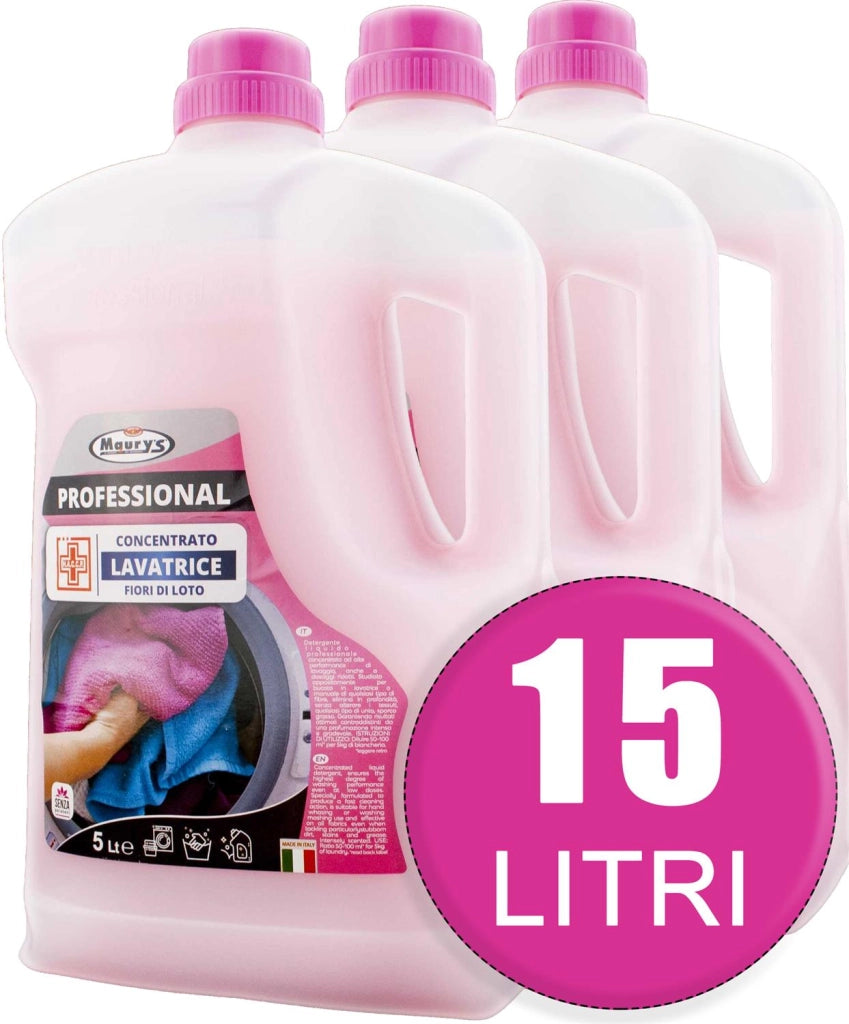 15 LT MAURY'S PROFESSIONAL LAVATRICE FIORI DI LOTO IN CONFEZIONI DA 3X5 LT