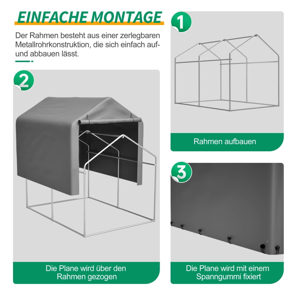 RIMESSA PER BICICLETTE 160x220x165 cm Grigio in metallo e PE