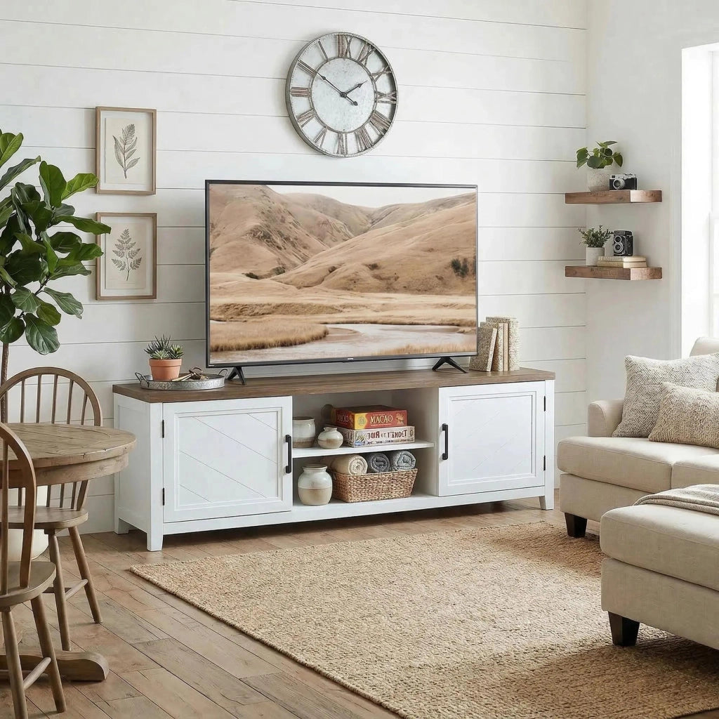 Mobile TV ¨C Minimal ¨C bianco marrone 140 cm