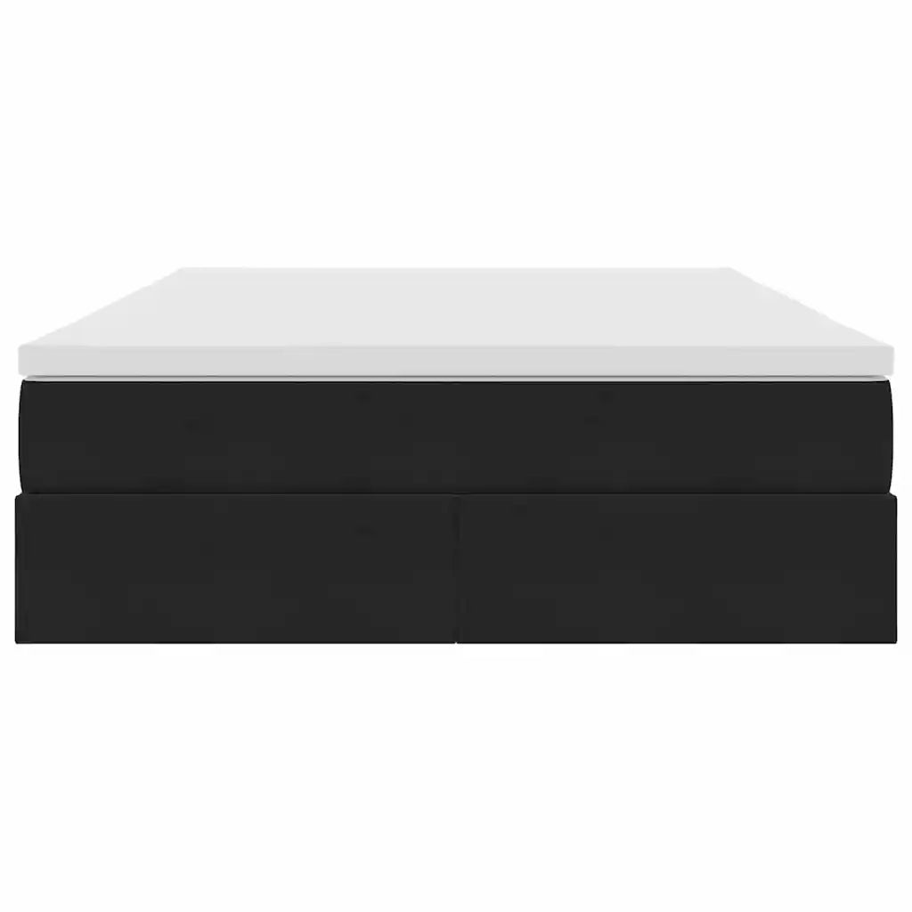 Letto con contenitore e materasso Nero 140 x 200 cm Velluto