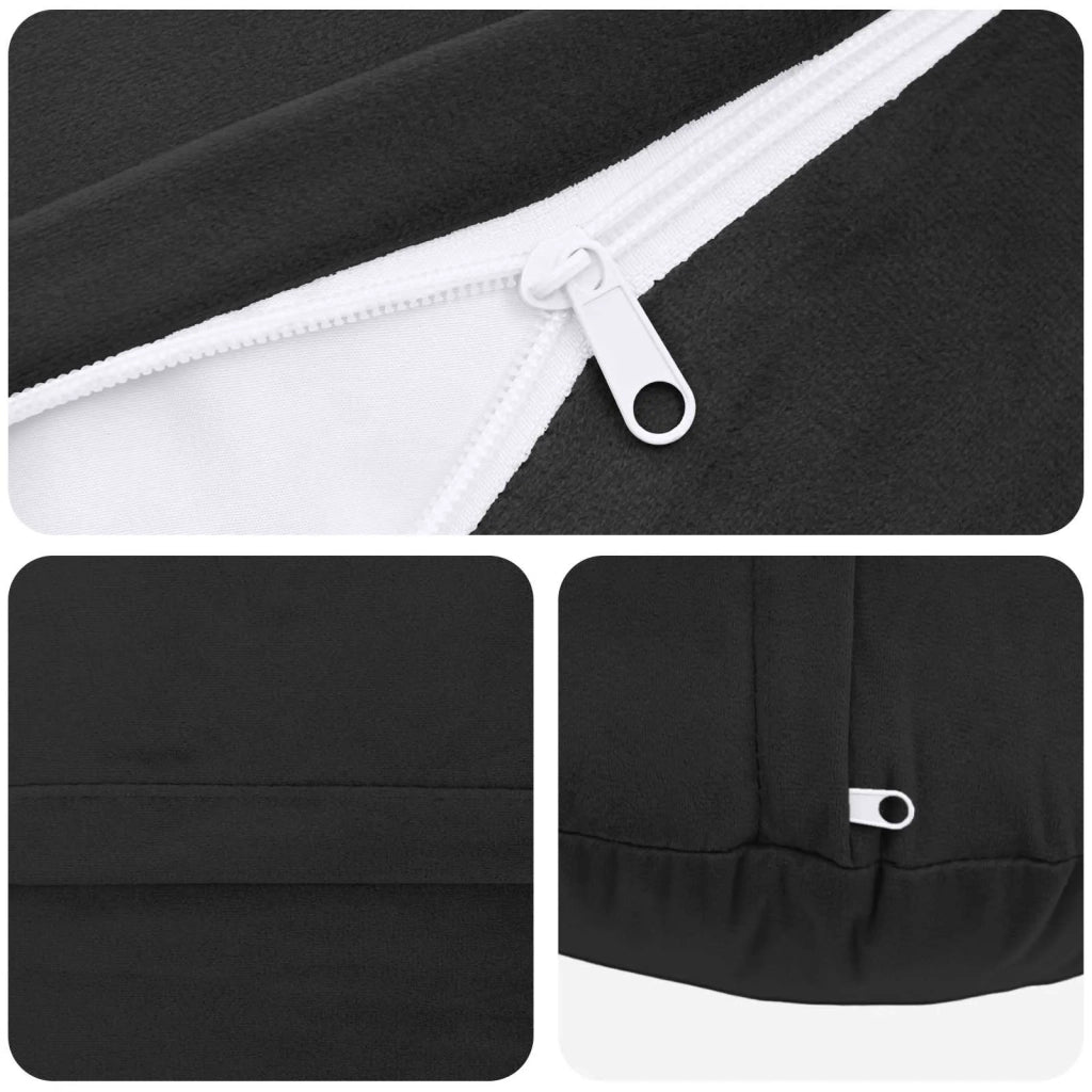 Federa 6 pcs HEERLEN Nero Ø 50 cm Velluto 922544