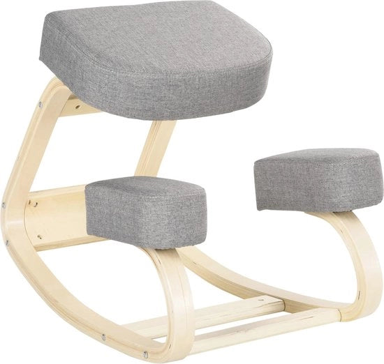Supporto ginocchiere ergonomico - Cuscino oscillante comodo in tessuto e legno
