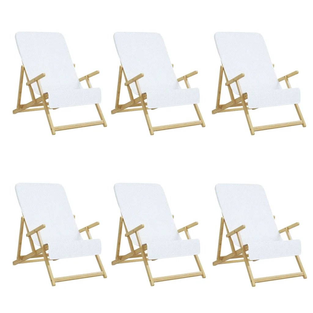 Asciugamani da Spiaggia 6 pz Bianchi 60x135 cm Tessuto 400 GSM 3157051