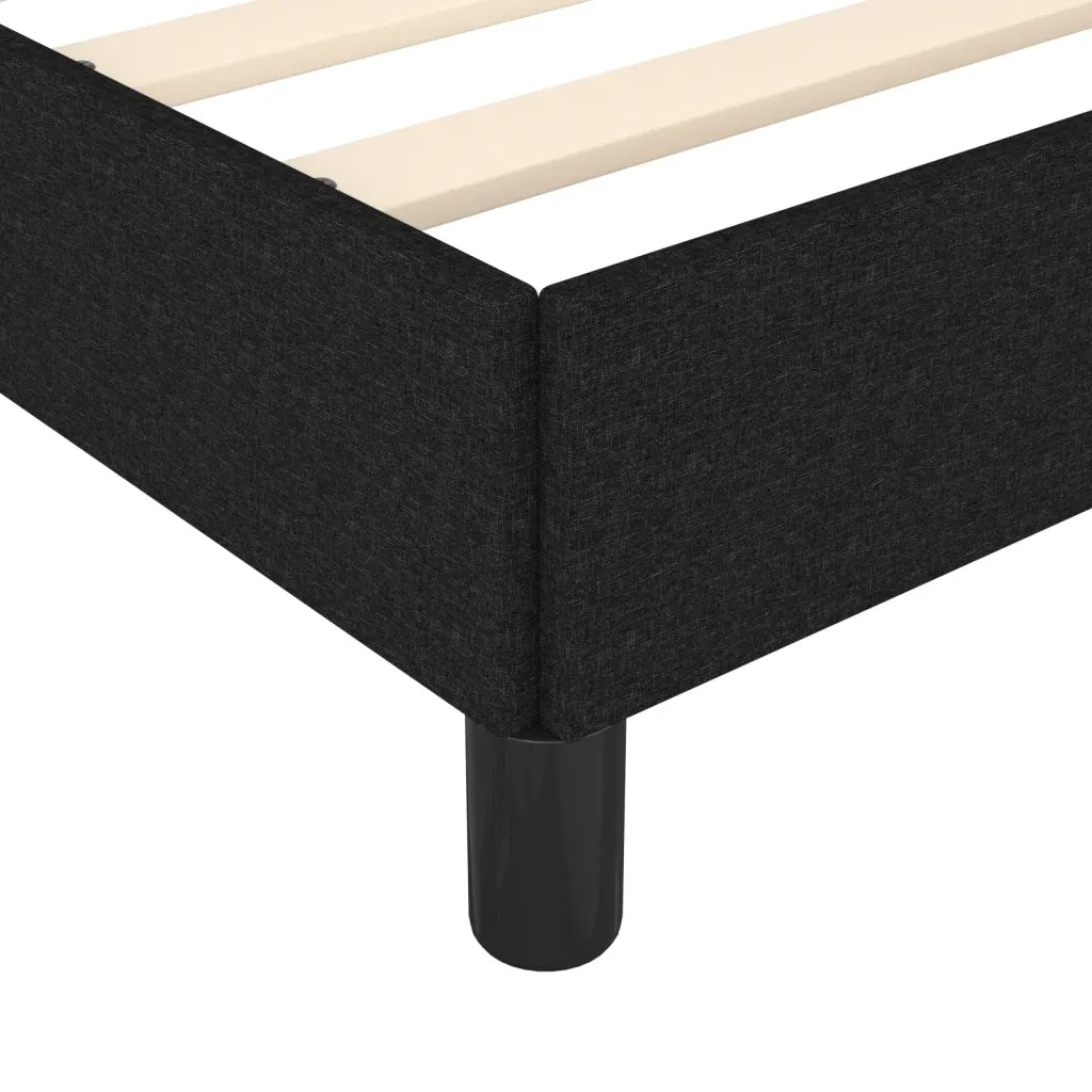 Letto matrimoniale | Letto per adulti | Giroletto senza Materasso Nero 140x200 cm in Tessuto