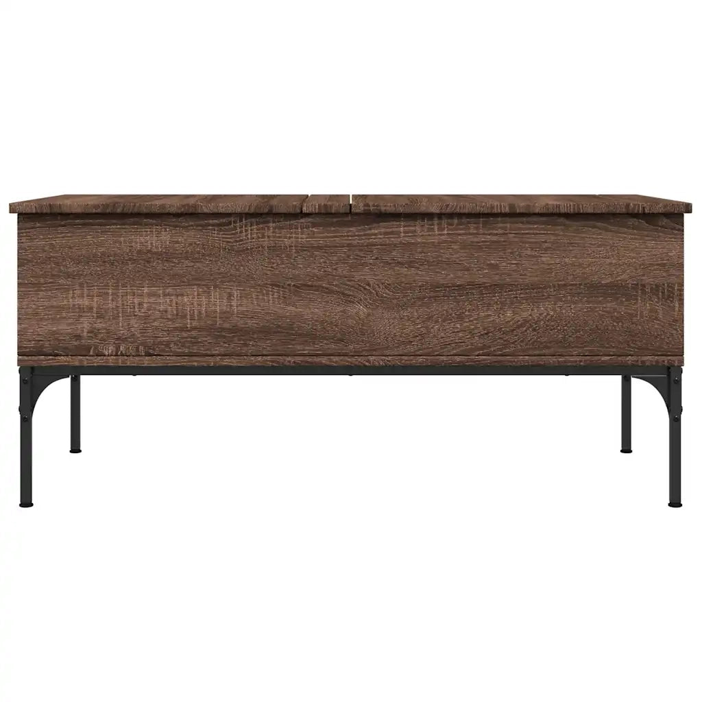 Tavolino-Tavolino da soggiorno-Tavolo Rovere Marrone 100x50x45cm Legno Multistrato e Metallo 951262