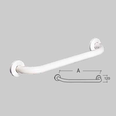 CORRIMANO LINEARE PREVERNICIATO BIANCO  A 120 cm 2 fissaggi     MADE IN ITALY