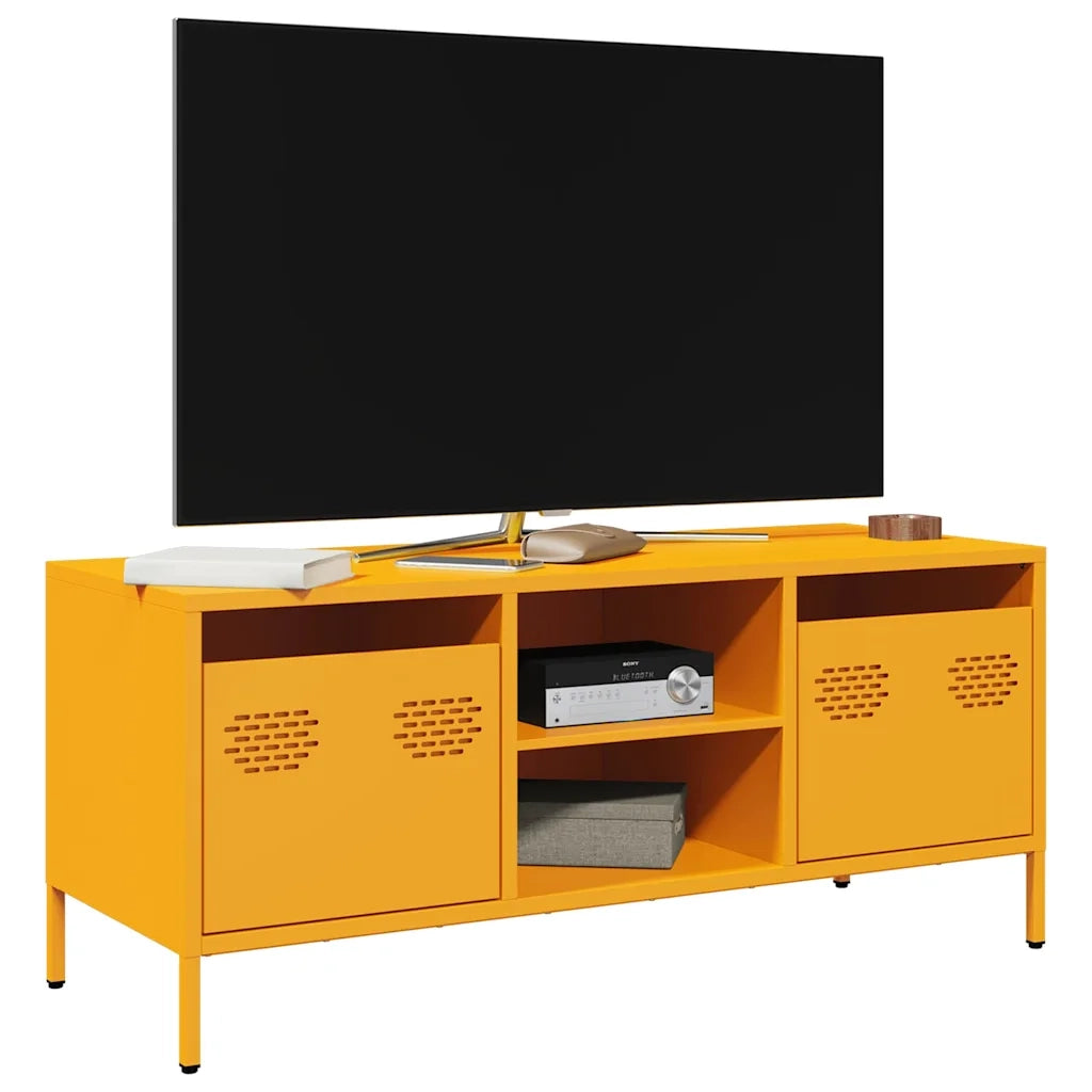 Mobile TV | Armadietto TV | Mobile Porta TV Giallo Senape 101,5x39x43,5 cm in Acciaio