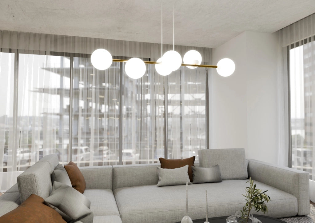 Lampadario Emibig Gravity 6 6xE14 bianco oro 110cm