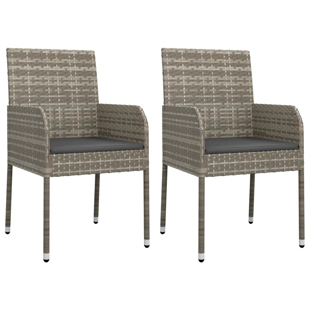 Set da Pranzo da Giardino 7 pz con Cuscini in Polyrattan Grigio 3213508
