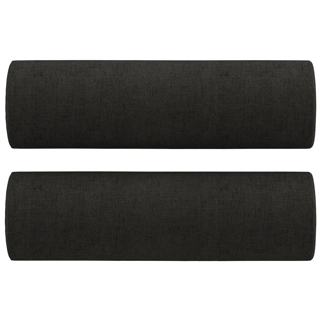 Set Divani 2 pz con Cuscini Nero in Tessuto 3201822