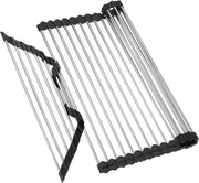 Afdruiprek ruimtebesparend inclinabile per cucina - 43 x 35 cm - acciaio inossidabile - afdruiprek inclinabile per griglia di scarico con bacino di raccolta inclinabile