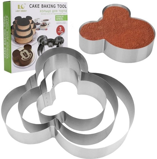 Anello per torta 3 pezzi - Acciaio inossidabile - Ø 6,5/8,5/10 cm - Resistente alla lavastoviglie - Resistente al calore - Per torte e dessert - Anello per forno