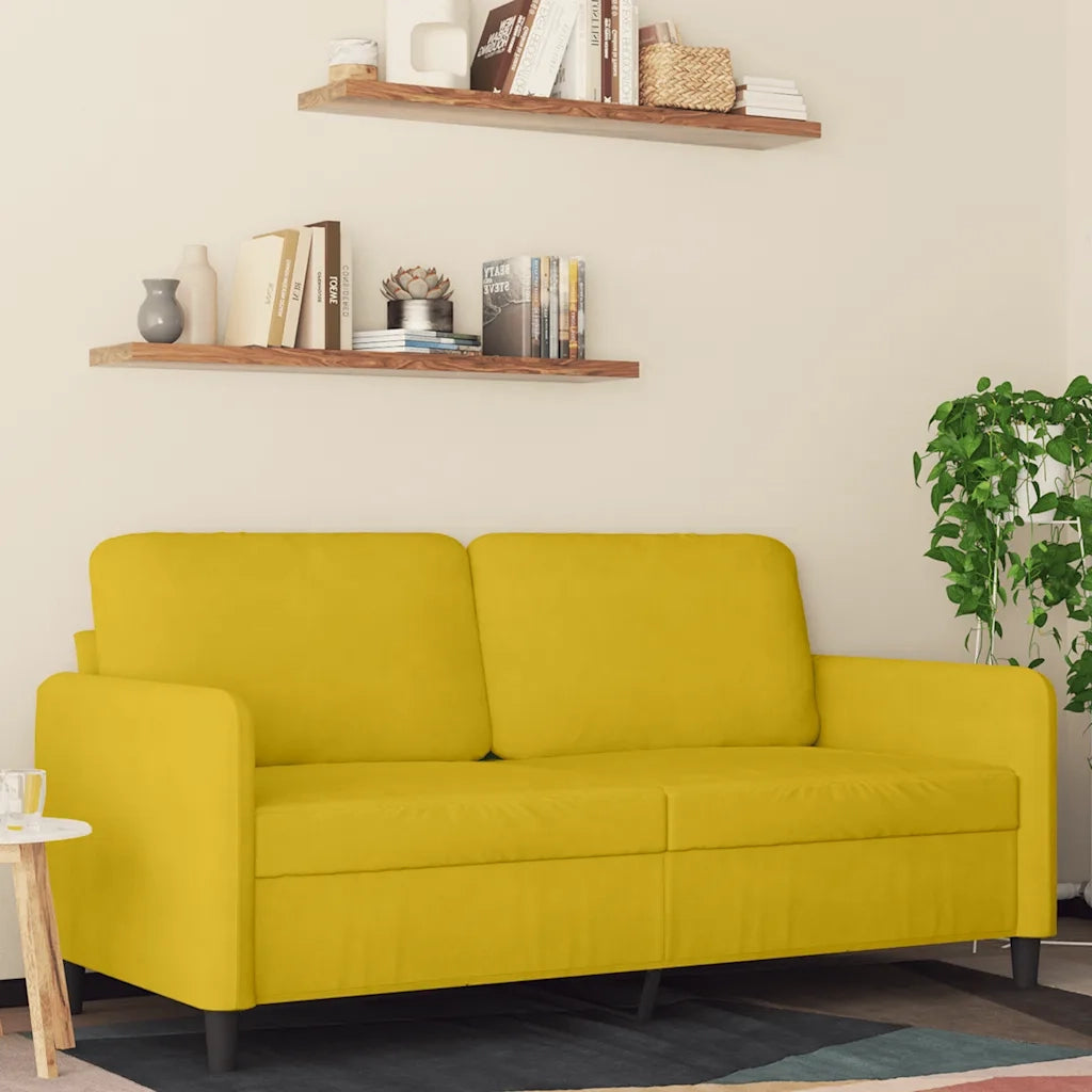 Divano a 2 Posti giallo 140 cm in Velluto 359448