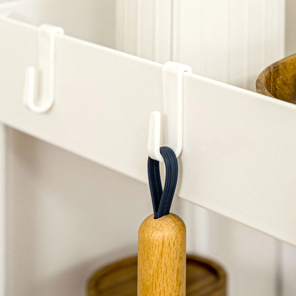 Carr¨¨ di servizio 4 livelli con ruote e cesti ¨C Minimal ¨C bianco