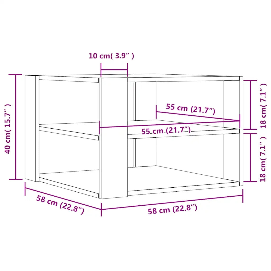 Tavolino salotto | Tavolino da caff¨¨ | Tavolino da Soggiorno Rovere Fumo 58x58x40 cm Legno Multistrato
