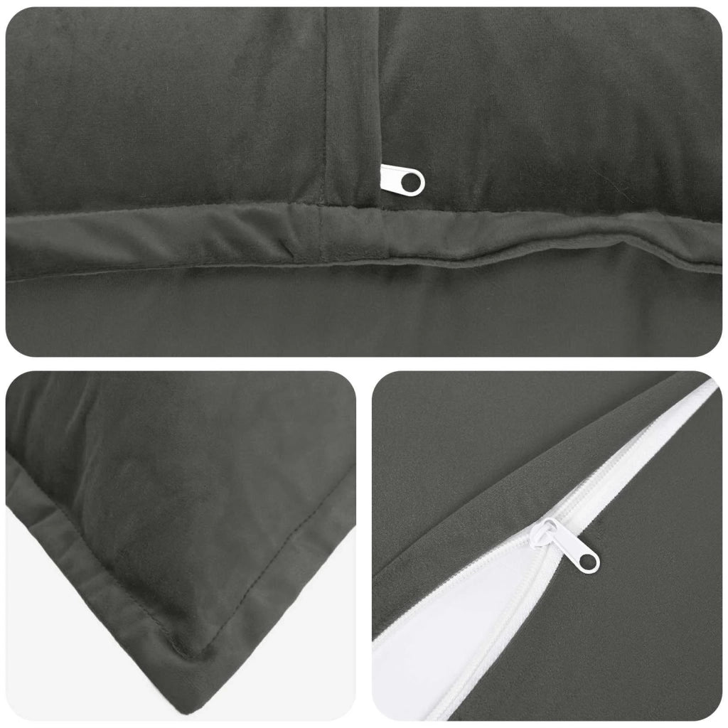 Federa 6 pcs HOUTEN Grigio Scuro 65 x 65 cm Velluto 920972