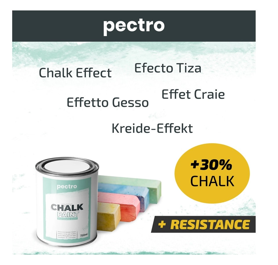 Chalk Paint Vernice a Gesso 750ml + Pennello Tondo in Legno Pack LIME - Pittura per Mobili Senza Carteggiare