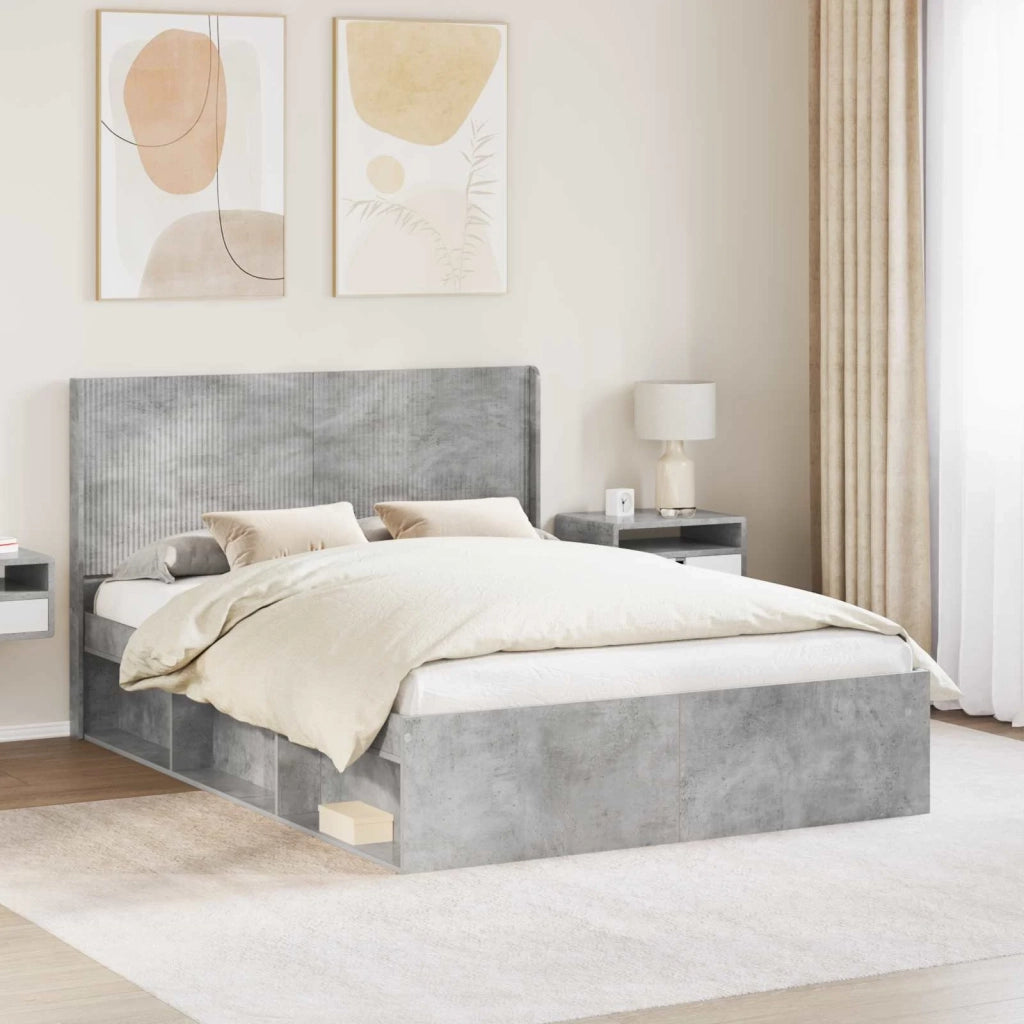 Letto da camera | Struttura del letto con stoccaggio e testata 3 pcs