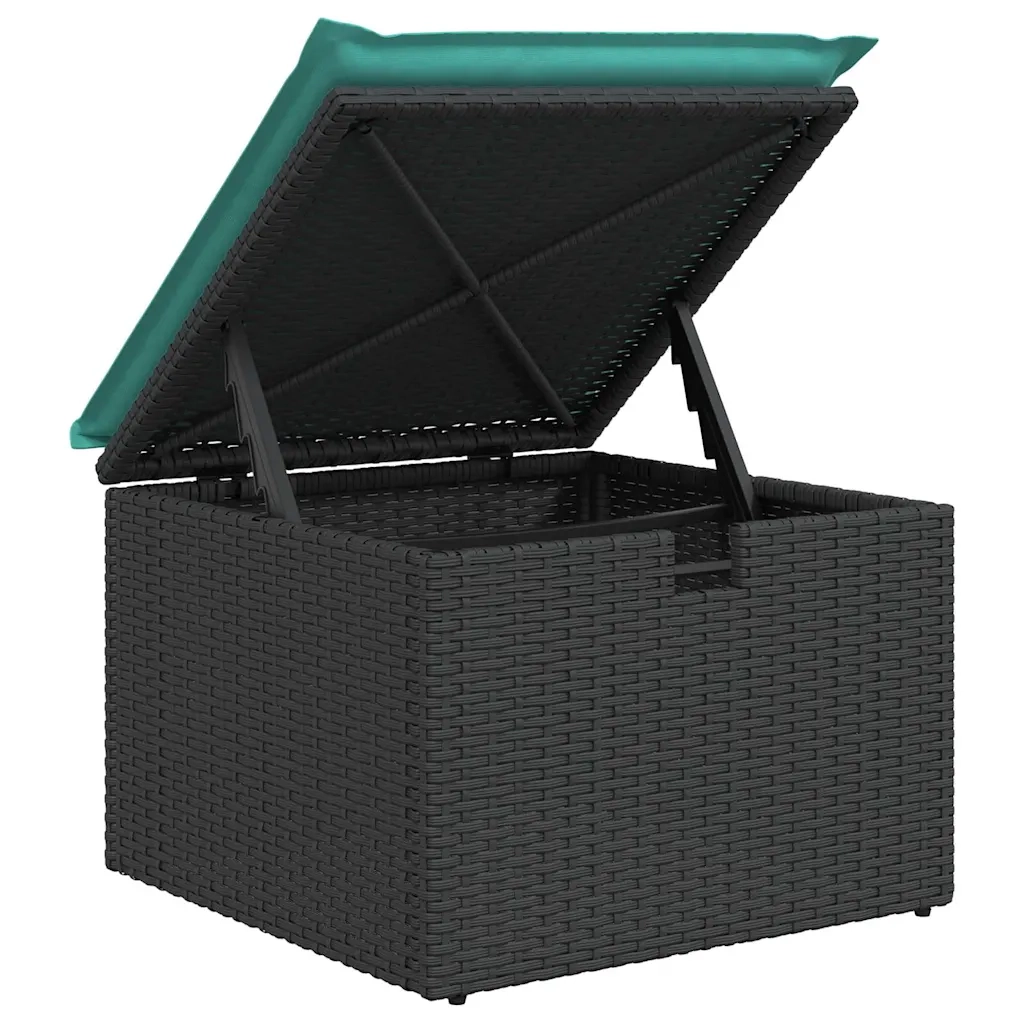 Set Divano da Giardino con cuscino 7 pcs Nero polyrattan 3359571
