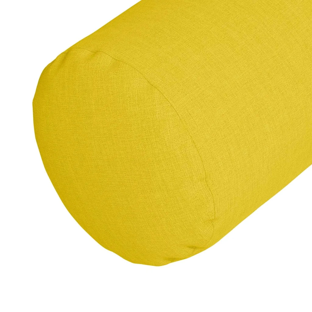 Cuscini a rullo 2 pcs Giallo Chiaro Ø 15 x 40 cm Tessuto 42014277