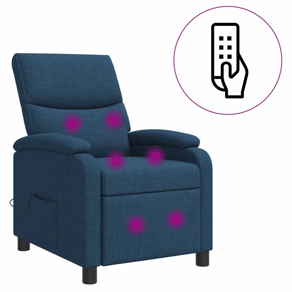 Poltrona Massaggiante Blu Tessuto 42035017