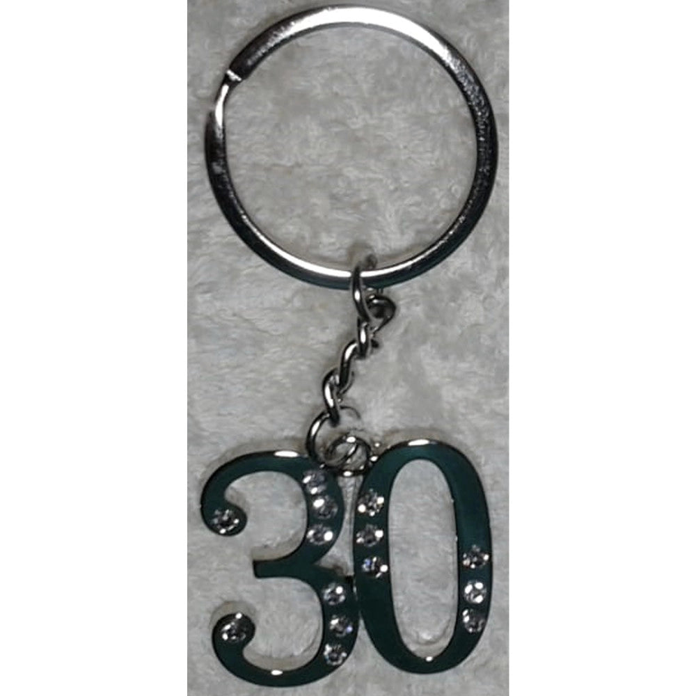 Trade Shop - 12 Portachiavi Porta Chiave Con Numero 30 Bomboniere Confetti Per Compleanno -