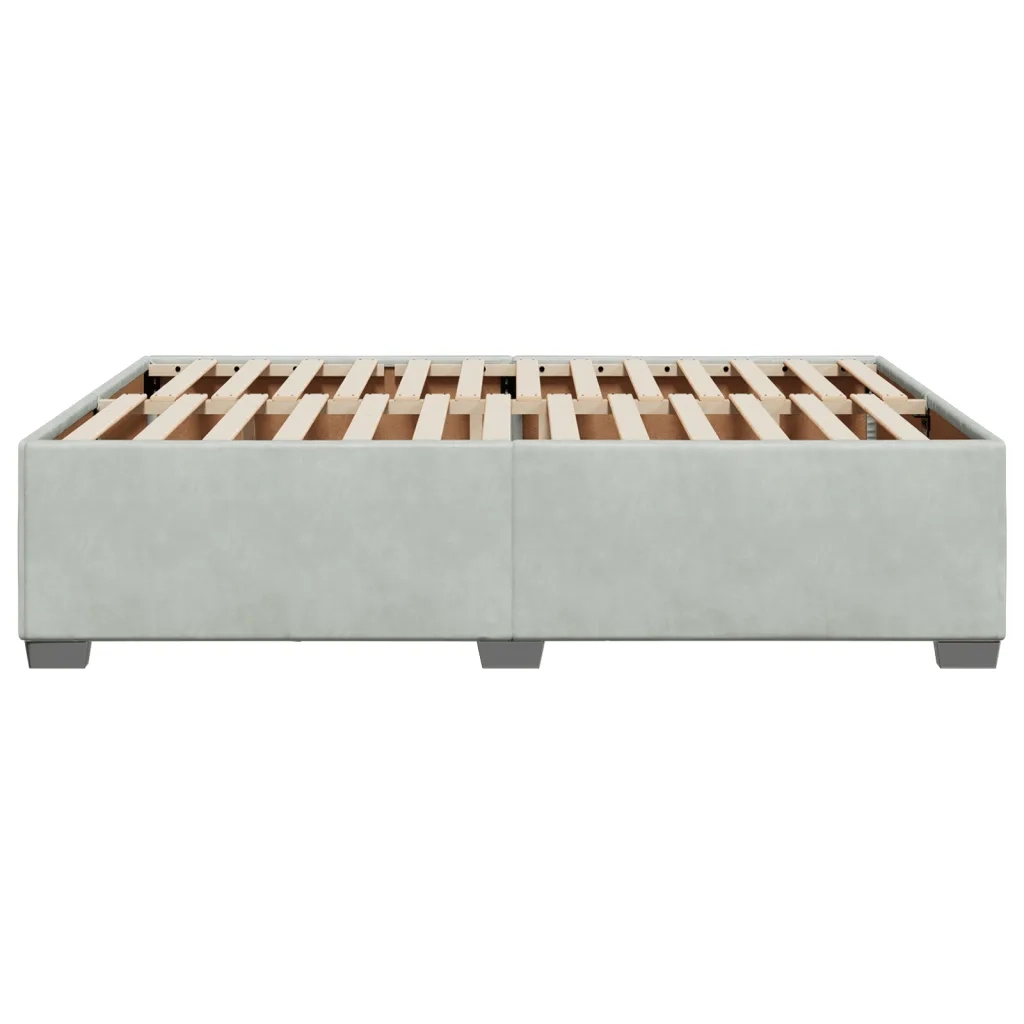 Letto matrimoniale | Letto per adulti | Giroletto senza Materasso Grigio Chiaro 140x190 cm Velluto