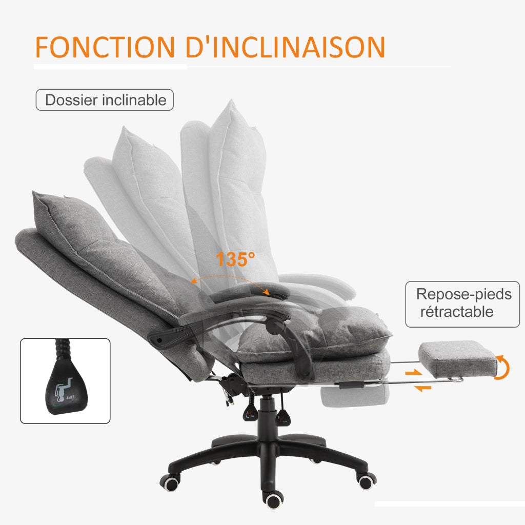 Sedia da ufficio massaggiante ergonomica ¨C zephmum ¨C grigio
