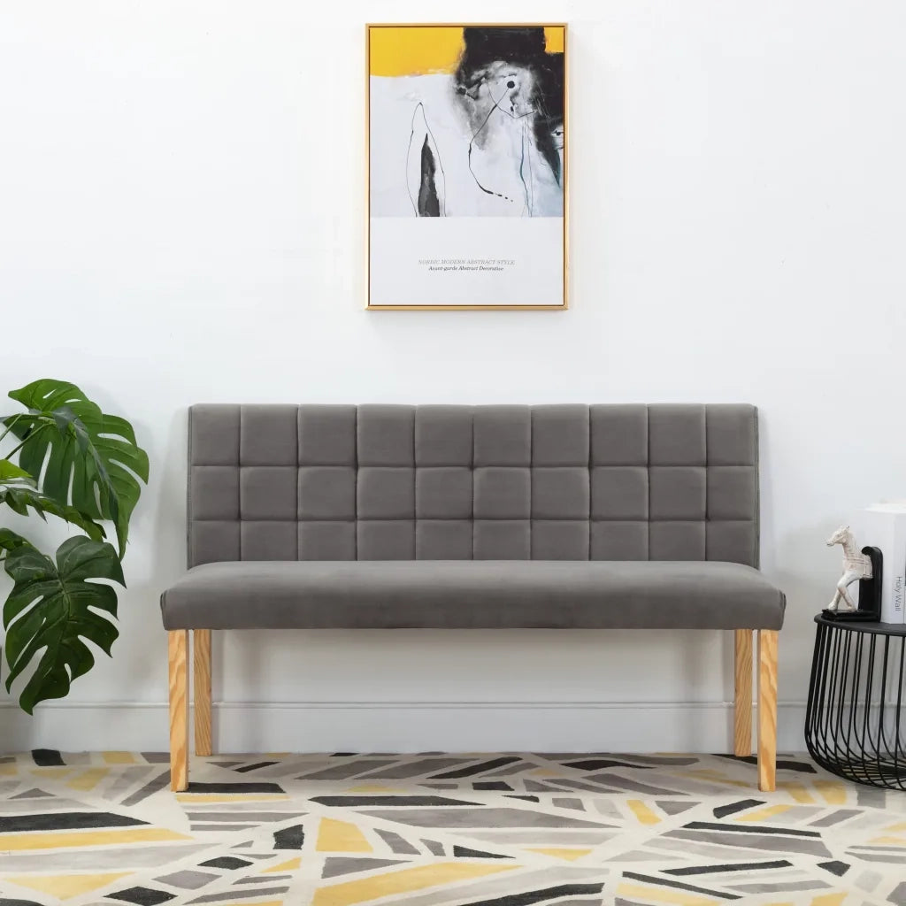 Panca-Sgabello 140 cm Grigia in Velluto