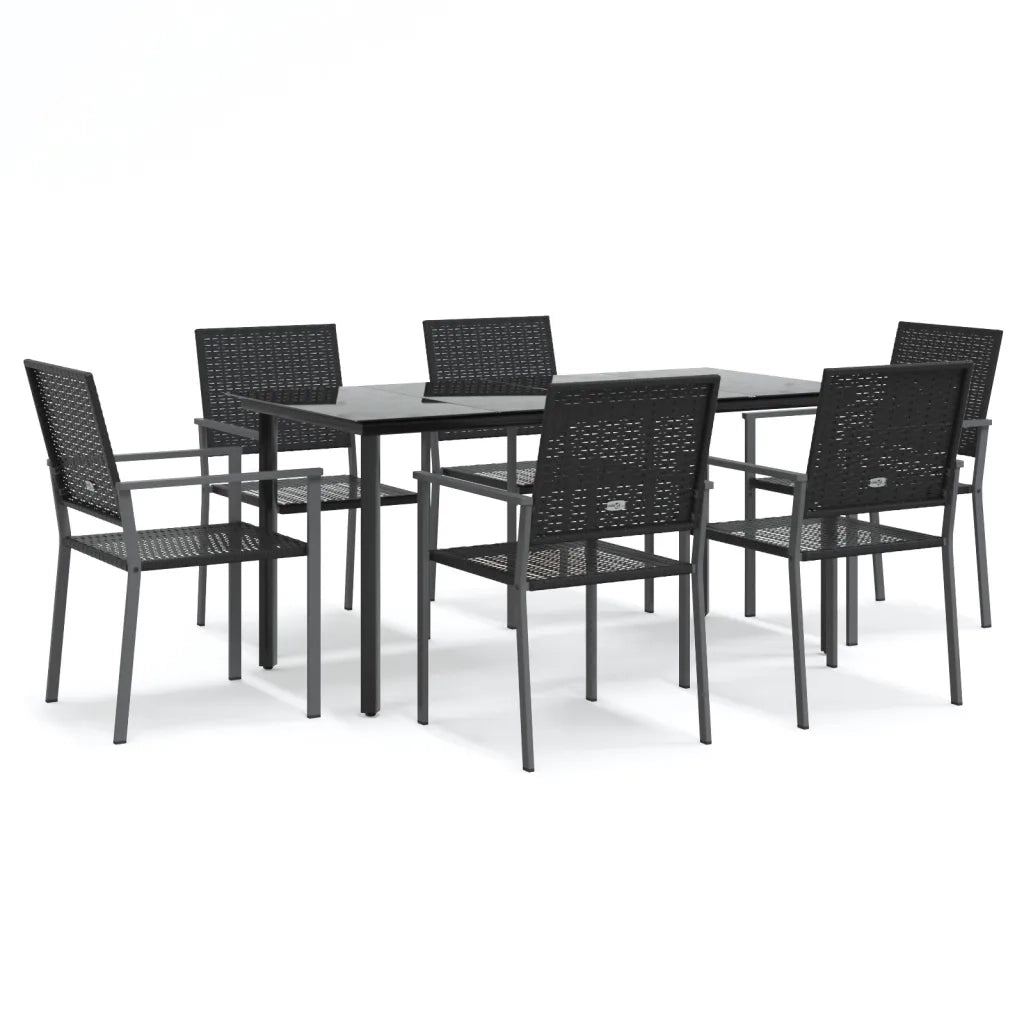 Set da Pranzo da Giardino 7 pz in Polyrattan e Acciaio 3187028