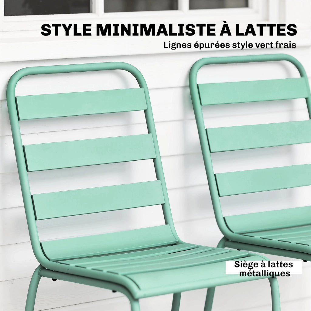 Sedie da Giardino Impilabili in Metallo ¨C Xylo ¨C Set 2 Pezzi Verde