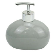 Trade Shop - Dispenser Per Sapone Liquido Ceramica Grigio Dosatore Moderno Arredo Bagno 79252 -