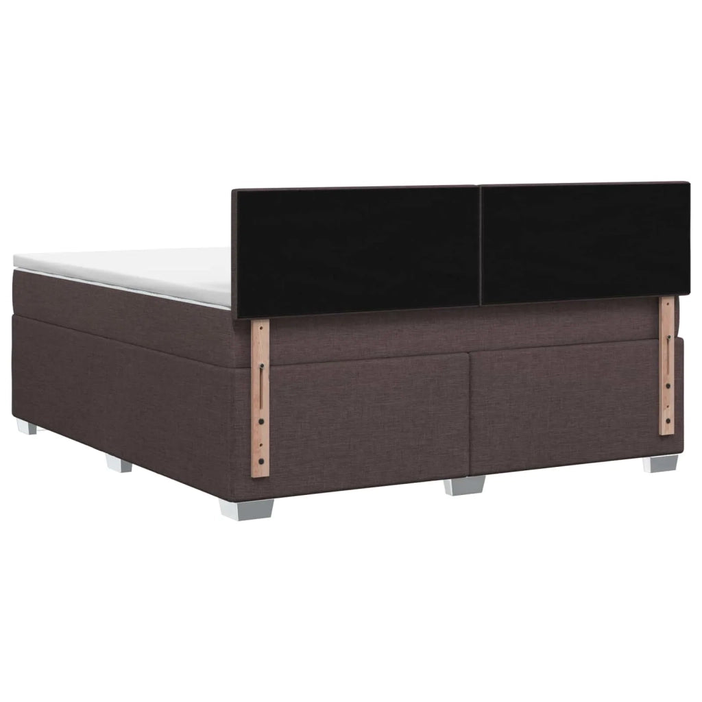 Letto con Box Spring, Materasso e LED Marrone Scuro Tessuto 3451948