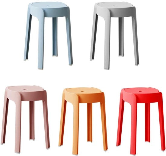 5 Stuks Krukken in Kunststof - Antislip - Robuste - Stabili per Stacking - Adatti per Bambini/Adulti - Idonei per Abitazione/Aula/Sede - Krukken da Stacking