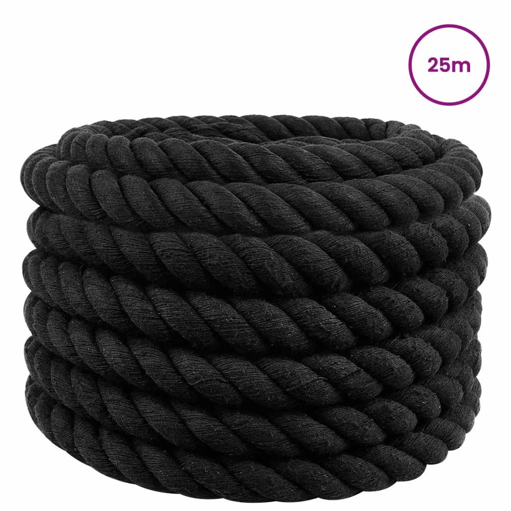 Corda | Fune Nero 3,6 x 3,6 x 2500 cm Cotone