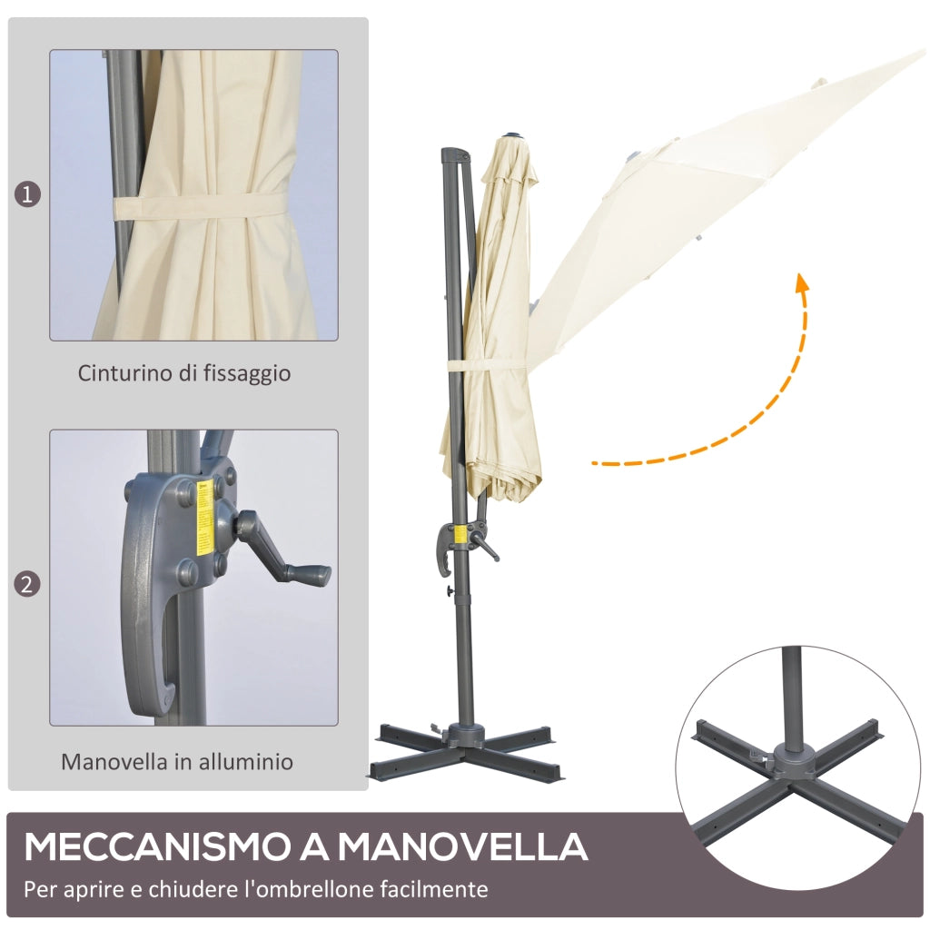Ombrellone da Giardino ¨C Minimal ¨C Crema 300x250 cm