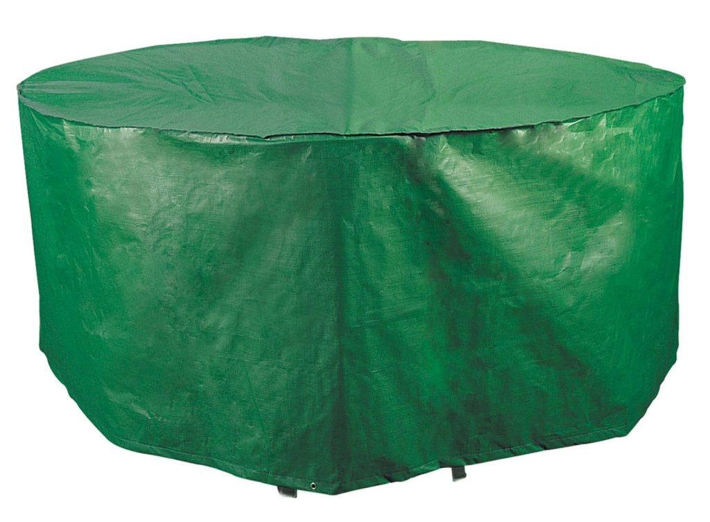 Telo Impermeabile Ø125x70cm in Poliestere per Tavoli Tondi da Giardino Bauer Verde