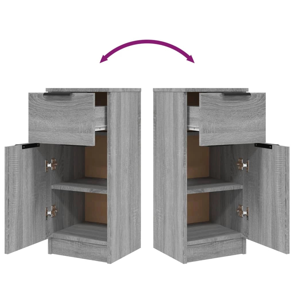 Buffet credenza cassettiera armadio mobile contenitore organizer per cucina soggiorno salotti set di 2 Sonoma 30 x 30 x 70 cm in legno ingegnerizzato grigio 02_0036942