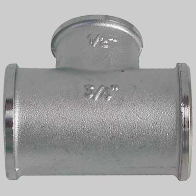 RACCORDO A TEE DIRITTO RIDOTTO OTTONE NICHELATO  1 x 1/2 x 1     MADE IN ITALY