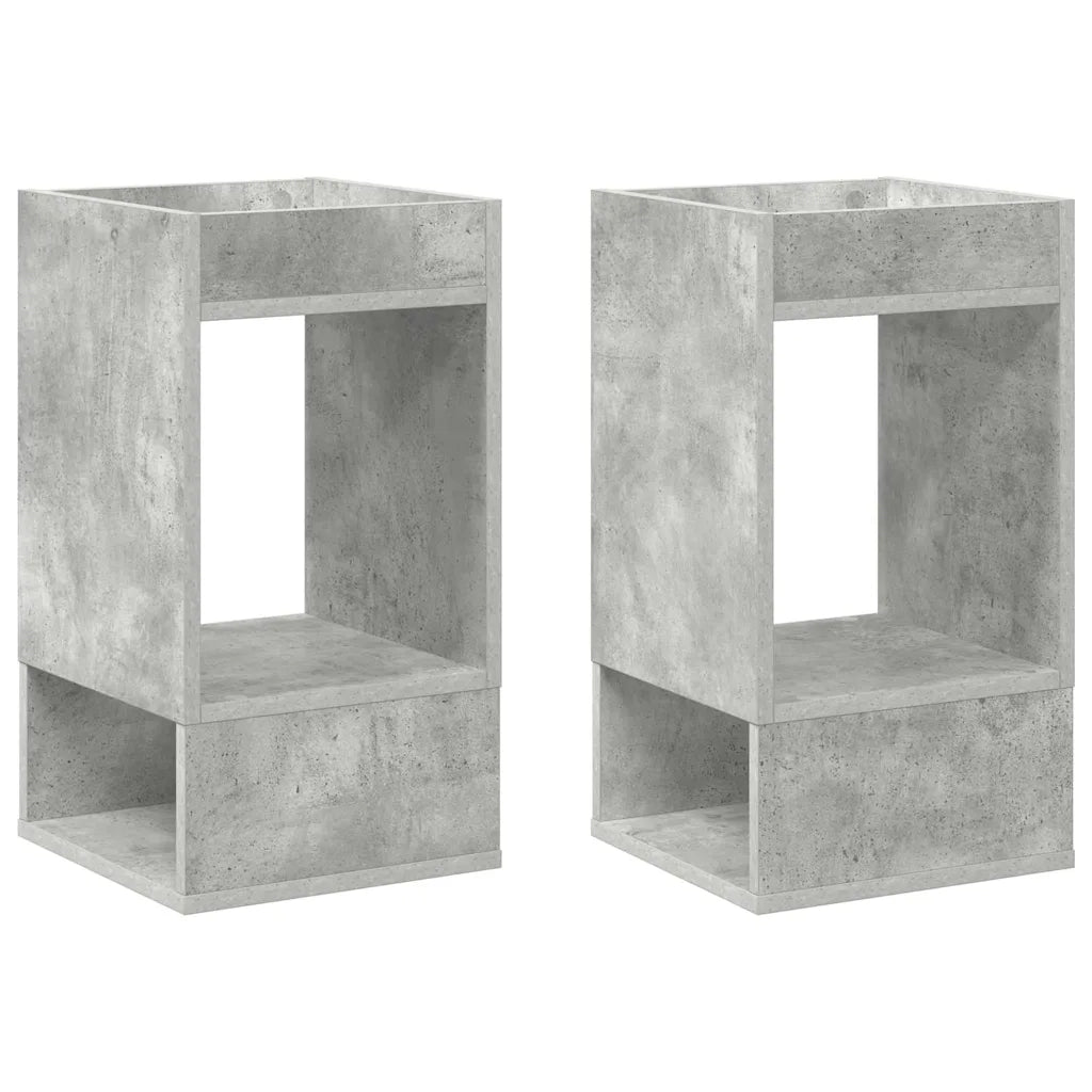Tavolino 2 pz | Tavolo laterale Grigio cemento 30 x 30 x 56 cm Legno multistrato