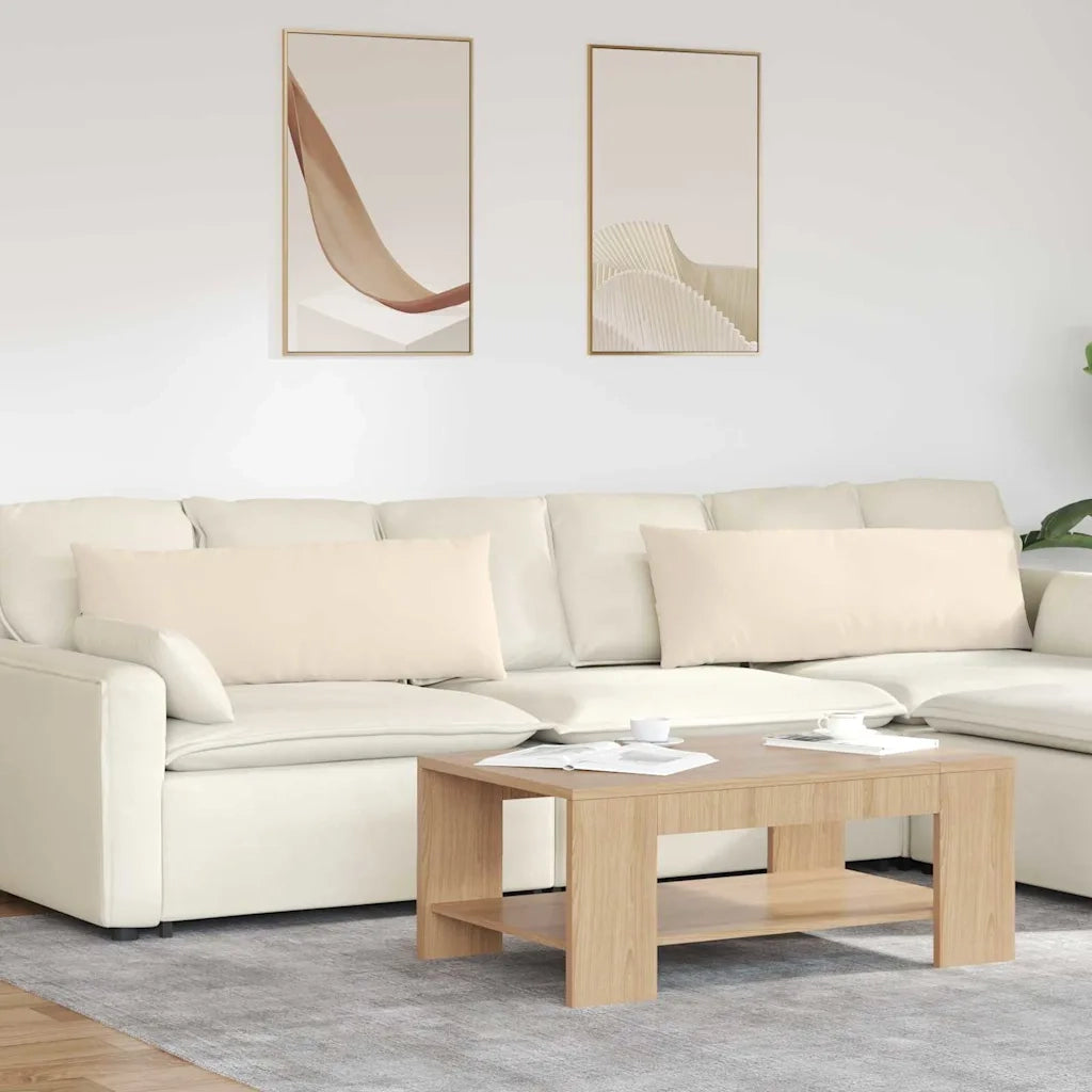 Cuscini da Divano 2 pcs Beige 120 x 40 cm Tessuto 42013816