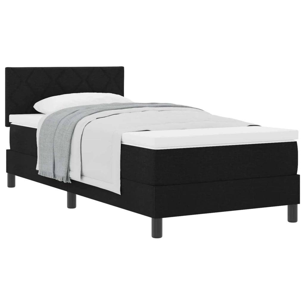 Letto a molle con testiera Nero 90 x 190 cm Tessuto 3338729