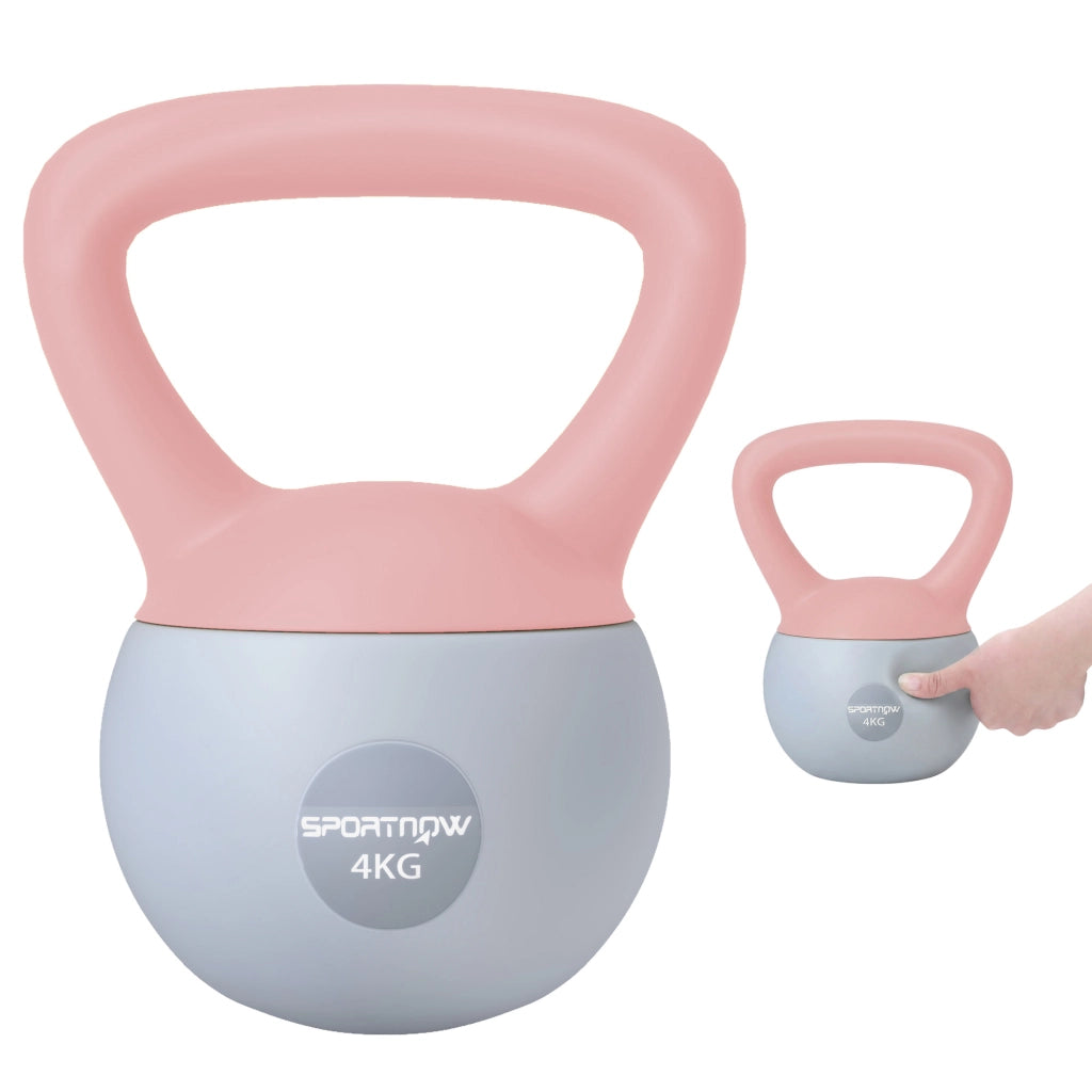 Kettlebell 4 kg ¨C Minimal ¨C Rosa e Grigio 19x15x25 cm