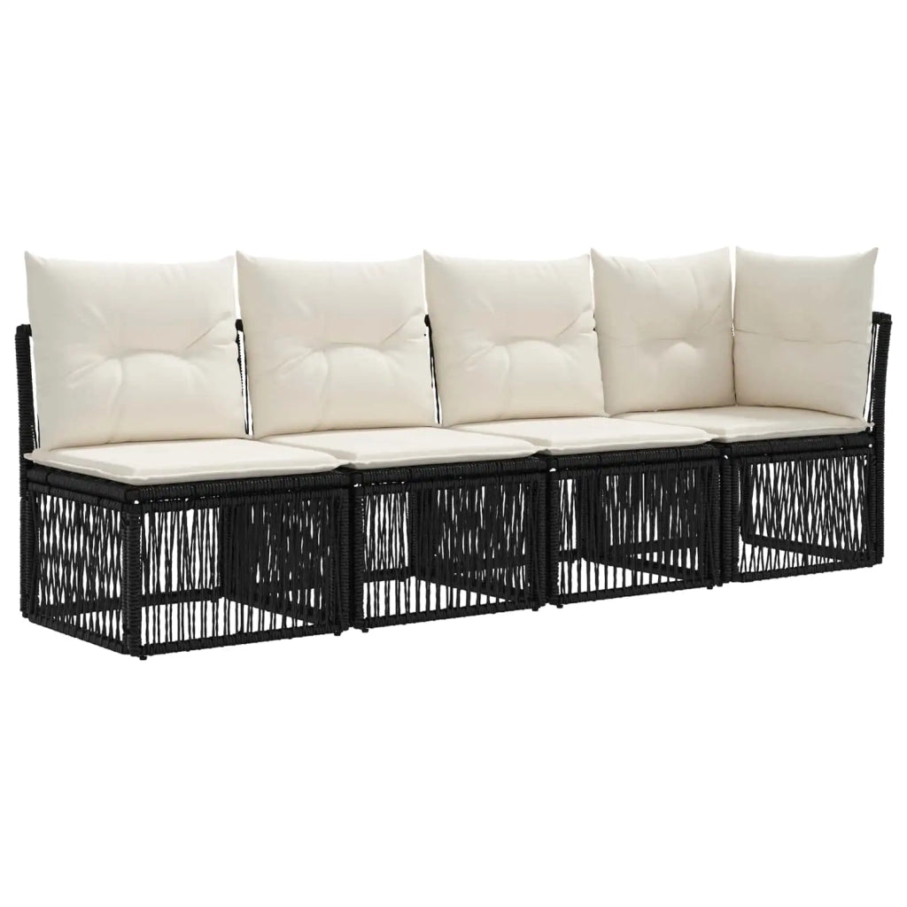Set Divano da Giardino 11 pz Nero polyrattan 3434452